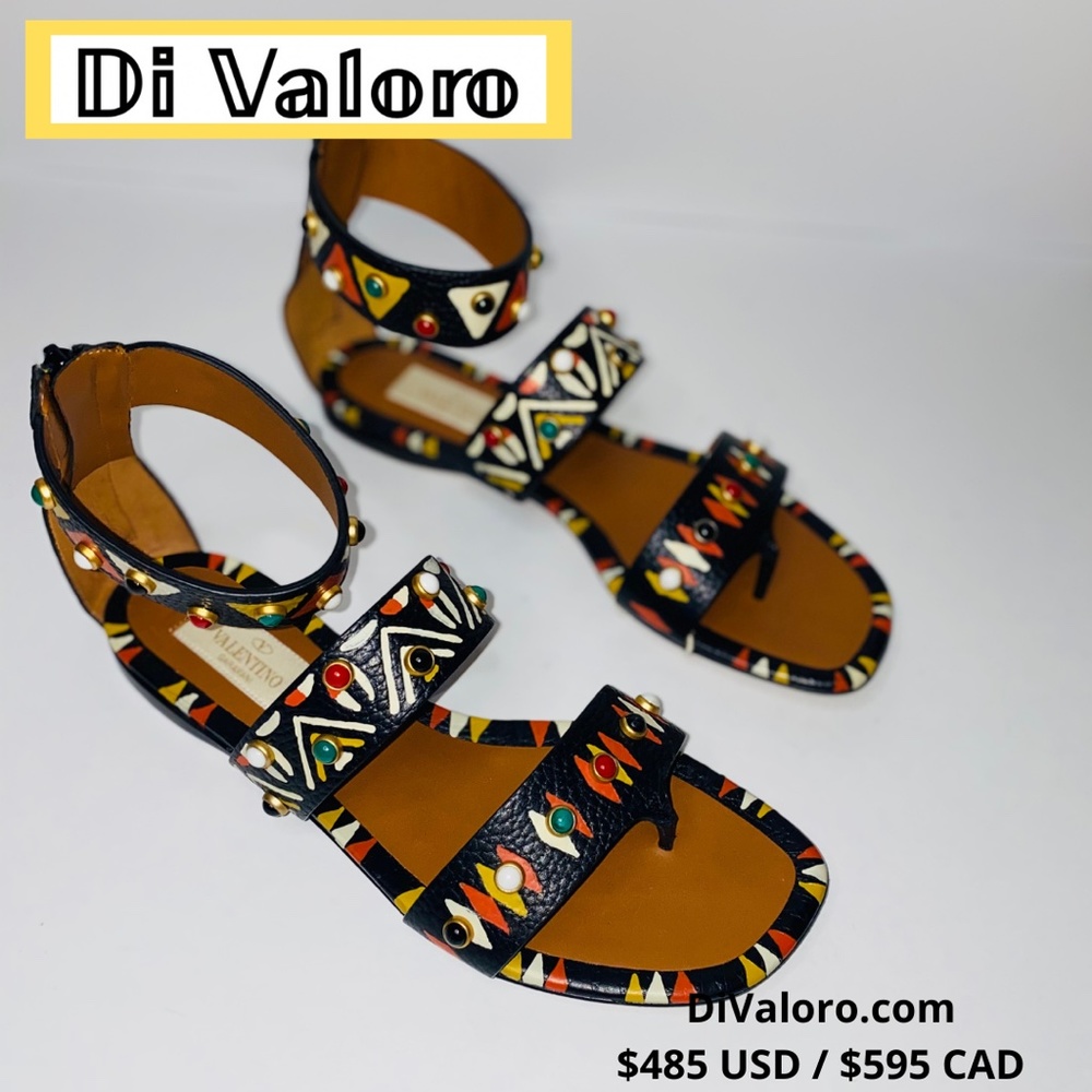 VALENTINO GARAVANI  Hand Painted Tribal Sandals